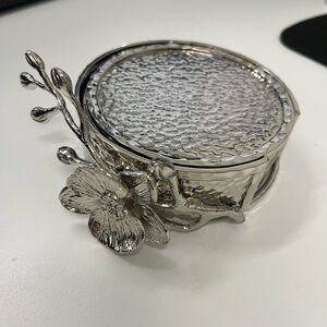 Michael Aram White Orchid Coaster Set